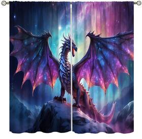 Wlsgdsg 797587964820 Fantasy Dragon Blackout Curtains For Bedroom Mystic Magic Star Epic Adventure