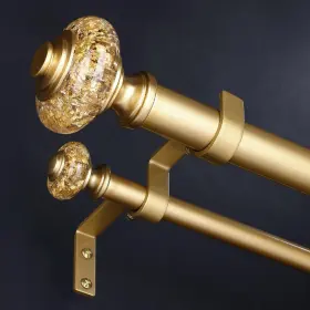 Ws01db-120gd Wolistsa Gold Double Curtain Rods For Windows 66 To 120 Inch 1 Adjustable Decora