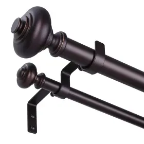 Ws39db-144rb Wolistsa Bronze Double Curtain Rods For Windows 72 To 144 Inch Farmhouse Vintage Deco