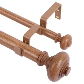 Ws39db-72wd Wolistsa Wood Double Curtain Rods For Windows 36 To 72 Inch Boho Vintage Decorative 1
