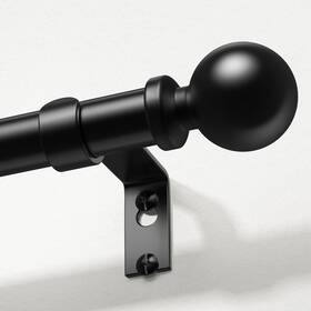 Wolistsa Ws45-120bk Long Curtain Rods 36-122 Inch Black 1 36ftft-122ftft Pack
