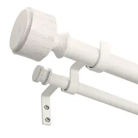 Ws46db-144vwh Wolistsa Antique White Wood Double Curtain Rod Decorative Heavy Duty Long Curt