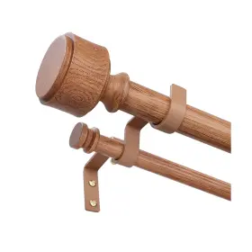 Ws46db-144wd Wolistsa Wood Double Curtain Rods For Windows 72 To 144 Inch Adjustable Decorative 1
