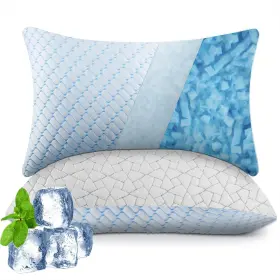 Wolki 740170459078 Cooling King Size Pillows Set Of 2 Shredded Memory Foam Pack