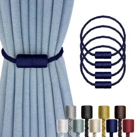 H4-004 Xderlin 4 Pack Strong Magnetic Curtain Tiebacks Outdoor Decorative Modern Rope Handmade