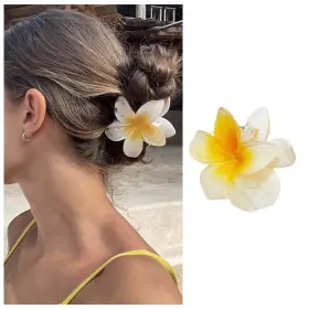 Fjx-203-2 Xduargs Flower Claw Clips Large Barrette Hawaiian Floral Strong Hold Hair Jaw