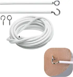 16381796230476 Xiaokeis Net Curtain Wire White Hanging Window Cord Cable Kit 2-4 Meters