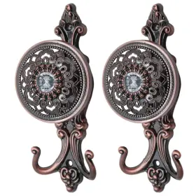 Xiaoyztan 745679810627 Metal Carved Curtain Holdbacks Elegant Vintage Designed Drapery Tiebacks Wall