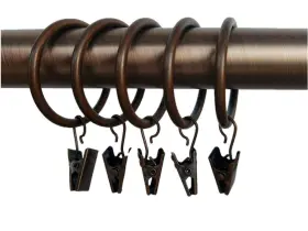 Xin-a133 Xin Store 40-pack Copper Metal Curtain Rings With Clips 1.5 Inch