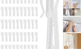 X1zebrri Xliuax 715094 1 50 Pcs Plastic Curtain Hooks Pinch Pleat Curtains Hook For