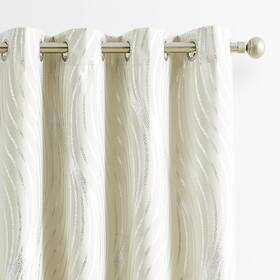 Xwincel Hx-wavebo52x95-be 100% Blackout Curtains For Bedroom Silver 96 Inches Long Living