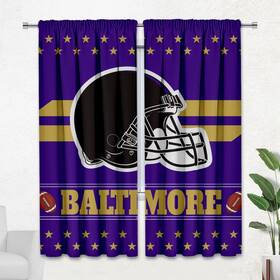 Yangumguan Baltimore-1 Baltimore Curtains Football Themed Blackout For Bedroom Man Cave And B