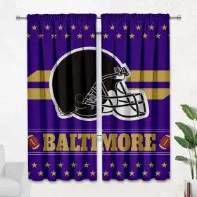 Baltimore-1 Yangumguan Baltimore Curtains Football Themed Blackout For Bedroom Man Cave And B
