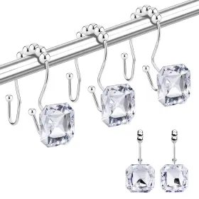 Dc002 Yapicoco Shower Curtain Hooks Rings For Bathroom 12pcs Double Glide Anti Rust C