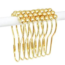 Single0722 Yapicoco Shower Curtain Hooks Rings For Bathroom 12pcs Gold Stainless Steel Rust Resi