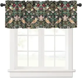 Ycness 409031939151 William Morris Kitchen Valance Retro Flower Strawberry Thief Floral Printed S