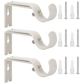 Ycolnaefllr 191813731776 Set Of 3 Weathered White Adjustable Heavy Duty Curtain Rod Bracke