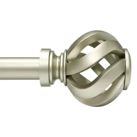 Ycolnaefllr 607604677999 Brushed Nickel Curtain Rod For Windows 48 To 84 Inches 1 Inch Diameter Heavy