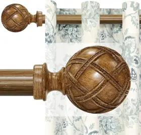 Ycolnaefllr 667763801291 Wood Curtain Rods For Windows 28 To 48 Inch 2.3-4ft 18-45 Grain