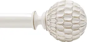 36-120 Ycolnaefllr 667763801642 Vintage White Curtain Rod For Windows 66 To 120 Inch