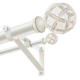 Ycolnaefllr 667763801772 1 Inch Heavy Duty Adjustable Double Curtain Rod For Windows 28 To 48 Inches -