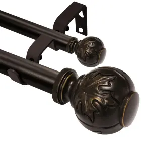 Ycolnaefllr 667763807866 Heavy Duty Adjustable Double Curtain Rod For Windows 28 To 48 Inches 1 I