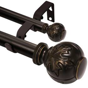 Ycolnaefllr 667763807873 Heavy Duty Adjustable Double Curtain Rod For Windows 48 To 84 Inches 1 I