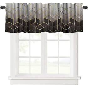 Yearn Jear 293581998054 Geometric Marble Window Valance Curtains Black Gold Modern Luxury Abstract Te