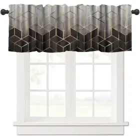 Yearn Jear 293581998054 Geometric Marble Window Valance Curtains Black Gold Modern Luxury Abstract Te