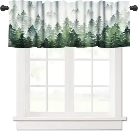 Yearn Jear 582228998335 Nature Green Forest Valance Curtainsscenery Art Valances For Bedroom Window V