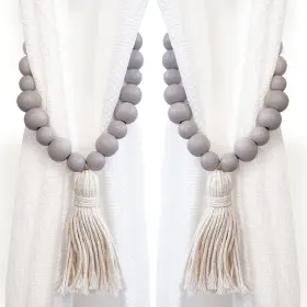 Yl2022-ct Yellow Lotus 2 Pack Curtain Ties For Drapes - Holder Gray Tieb