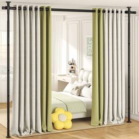 Yettsoy 1hrd-b Room Divider No Drilling Curtain Rod For Separation 4-10ft H 29-73 Inch W