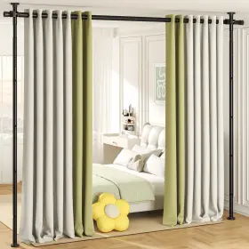 1hrd-b Yettsoy Room Divider No Drilling Curtain Rod For Separation 4-10ft H 29-73 Inch W