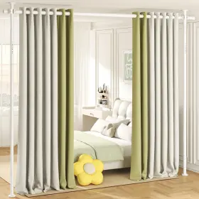 1hrd-w Yettsoy Room Divider No Drilling Curtain Rod For Separation 4-10ft H 29-73 Inch W