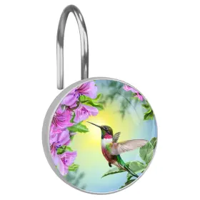 Yexle 009317912437 12pcs Shower Curtain Hooks Spring Bird Decorative Hanger Rings