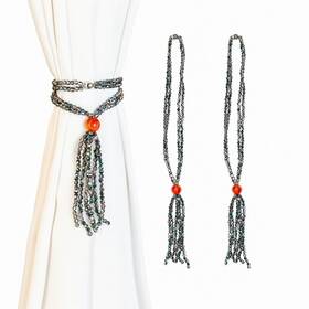 Ygline Yglb25 Crystal Beads Curtain Tiebacks 2 Pack Beaded Sheer/drapery H