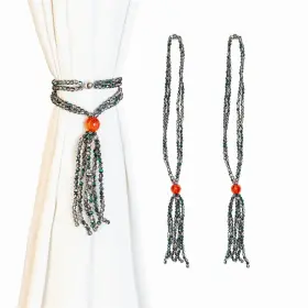 Yglb25 Ygline Crystal Beads Curtain Tiebacks 2 Pack Beaded Sheer/drapery H