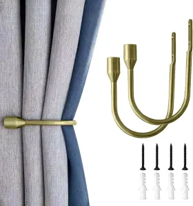 U-001 Yh Yao Metal Curtain Holdbacks 2pcs U Shaped Wall Mounted Hook For Home Decor Decorat