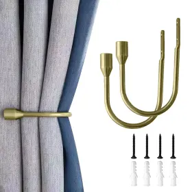 U-bra3 Yh Yao Metal Curtain Holdbacks 2pcs U Shaped Wall Mounted Hooks For Home Decor Dec