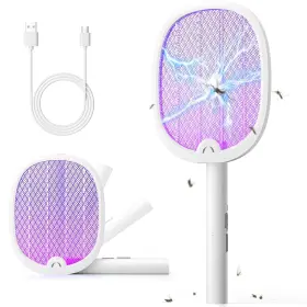 Wd-9002 Yissvic Electric Fly Swatter Foldable Bug Zapper Racket 2 In 1 Mosquito Kille
