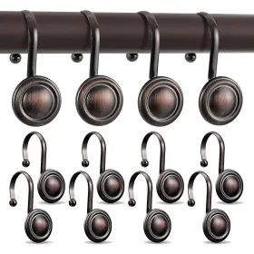 Zunxing002402-03-01 Yjnsft Bronze Shower Curtain Hooks Brown Decorative Tan Copper Rod D