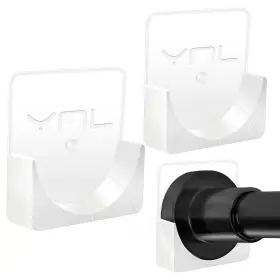 Cy21-holder-3 Ynl 2 Pack Adhesive Shower Rod Holders Transparent Retainer Never Fall
