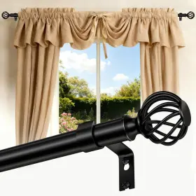 Cy31-28-48bk Ynl Curtain Rods For Windows 28-48 Inch 2.3-4ft Matte 28 -48 Black