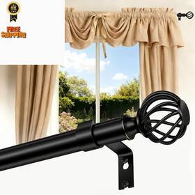 Ynl Cy31-36-144bk Curtain Rods For Windows 36-144 Inch 3-12ft Matte 72 -144 Black