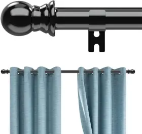Clg-8ft-hs-bc Yohsugo Curtain Rods For Windows 66 To 120 1 Inch Heavy Duty -120 Black