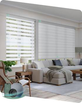 Yoolax Gr-09 Motorized Blinds With Remote Electric Zebra For Indoor Windows