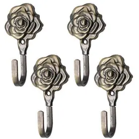 L2019020014 Yootop Metal Curtain Holdbacks Rose Pattern Carve Vintage Designed Drapery Tiebacks