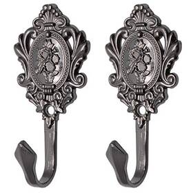 Yootop L2019020024 Curtain Tiebacks Vintage Wall Hooks For Antique Drapery Black