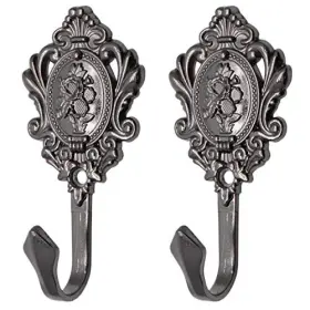 L2019020024 Yootop Curtain Tiebacks Vintage Wall Hooks For Antique Drapery Black