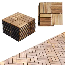 Dbz64 Yskdhfczq 10 Pcs Acacia Wood Interlocking Deck Tiles 12 Inch X Waterproof Outdoor Floo